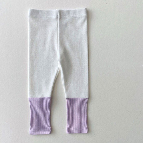 Baby Girl Candy Color Patchwork Design Tight Bottom Pants In Spring &