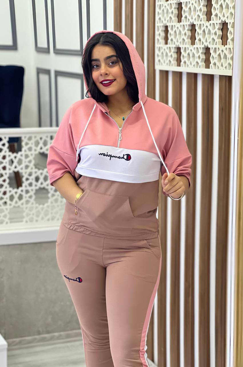 Short Sleeved Drawstring Zipper &amp; Jogger Pants Set
