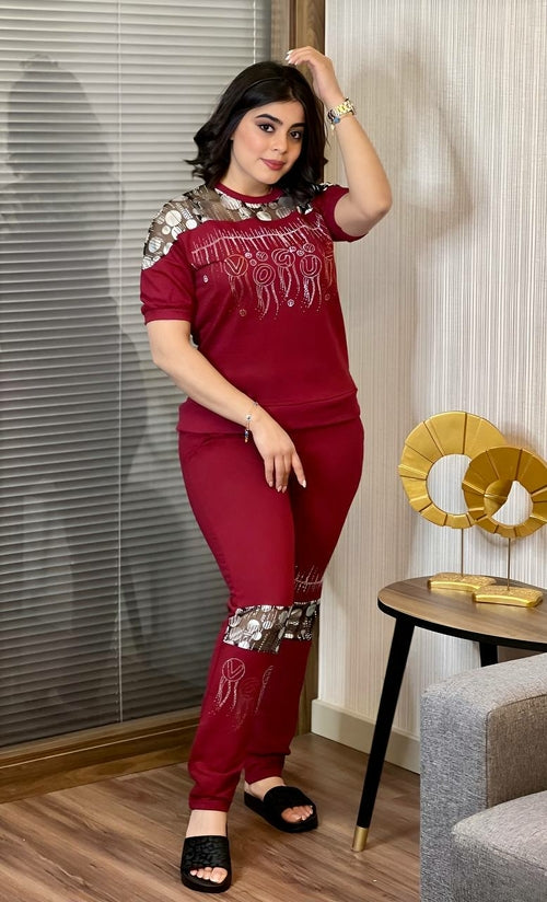 Gia Sequin 2 Piece Shirt &amp; Jogger Pants Set