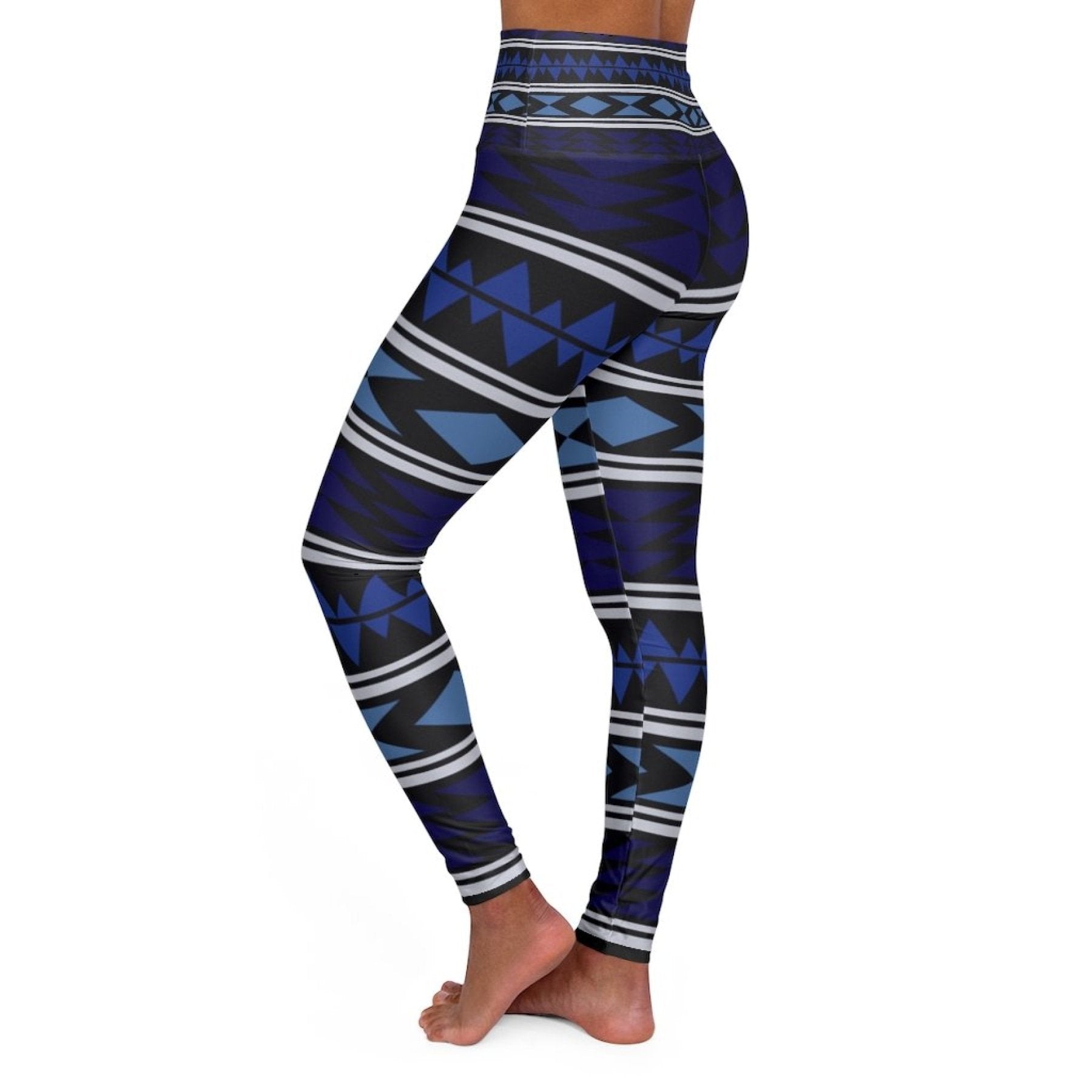 Womens High-waist Fitness Legging Yoga Pants, Dark Blue Chic Boho