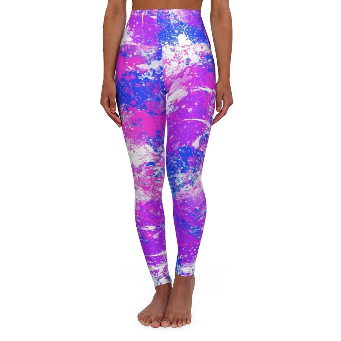 Womens High-waist Fitness Legging Yoga Pants, Pink Blue Pastel