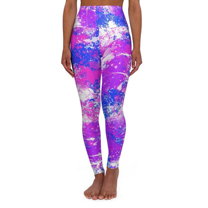 Womens High-waist Fitness Legging Yoga Pants, Pink Blue Pastel