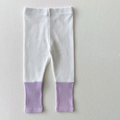 Baby Girl Candy Color Patchwork Design Tight Bottom Pants In Spring &amp;